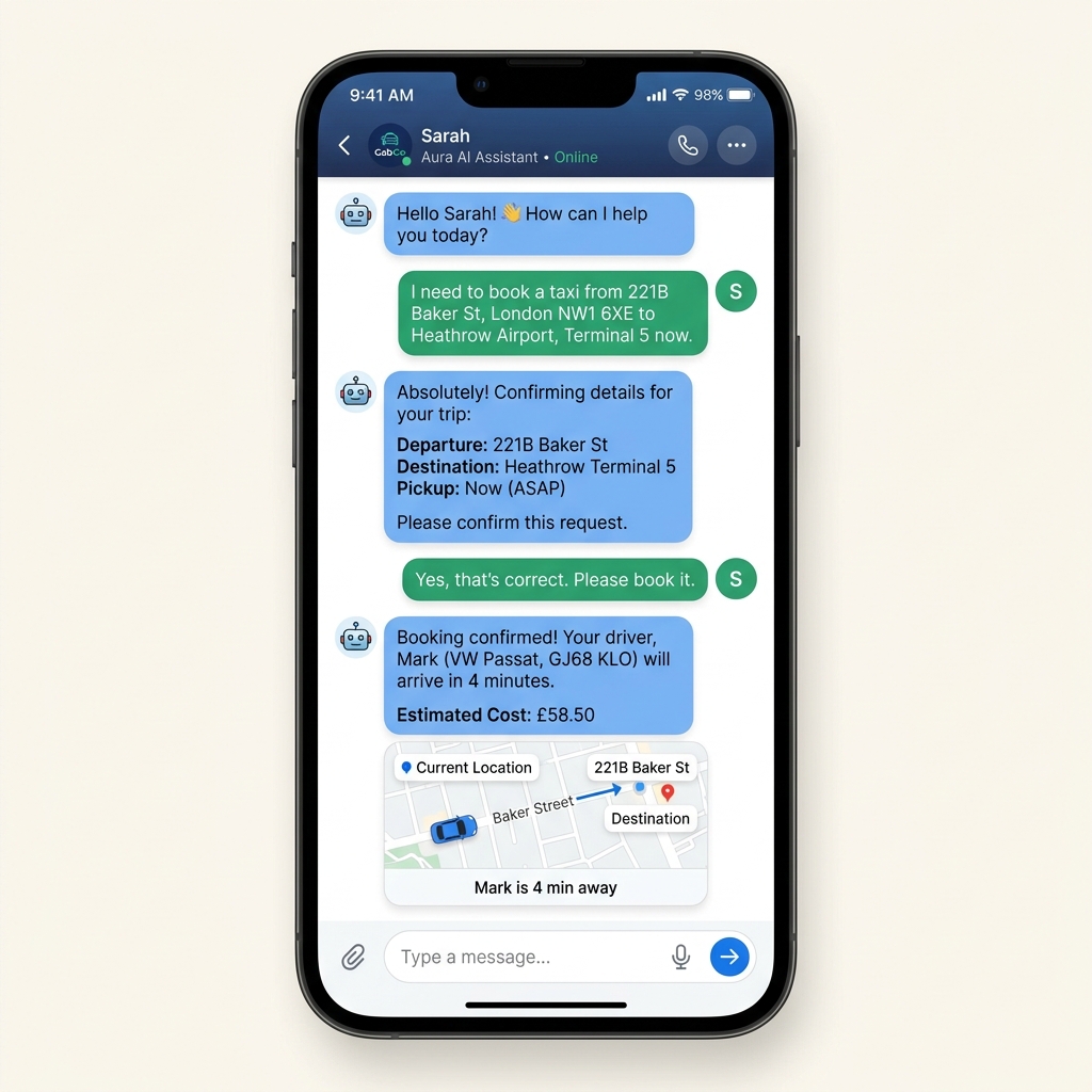 WhatsApp AI Booking Agent Interface